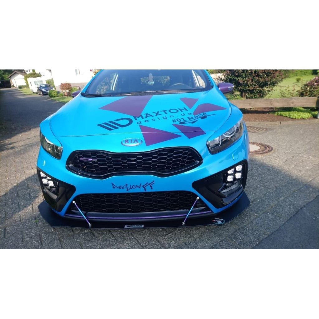 Maxton Design "Racing" spoiler pod přední nárazník pro Kia Cee'd Mk 2/ProCeed GT, plast ABS bez povrchové úpravy