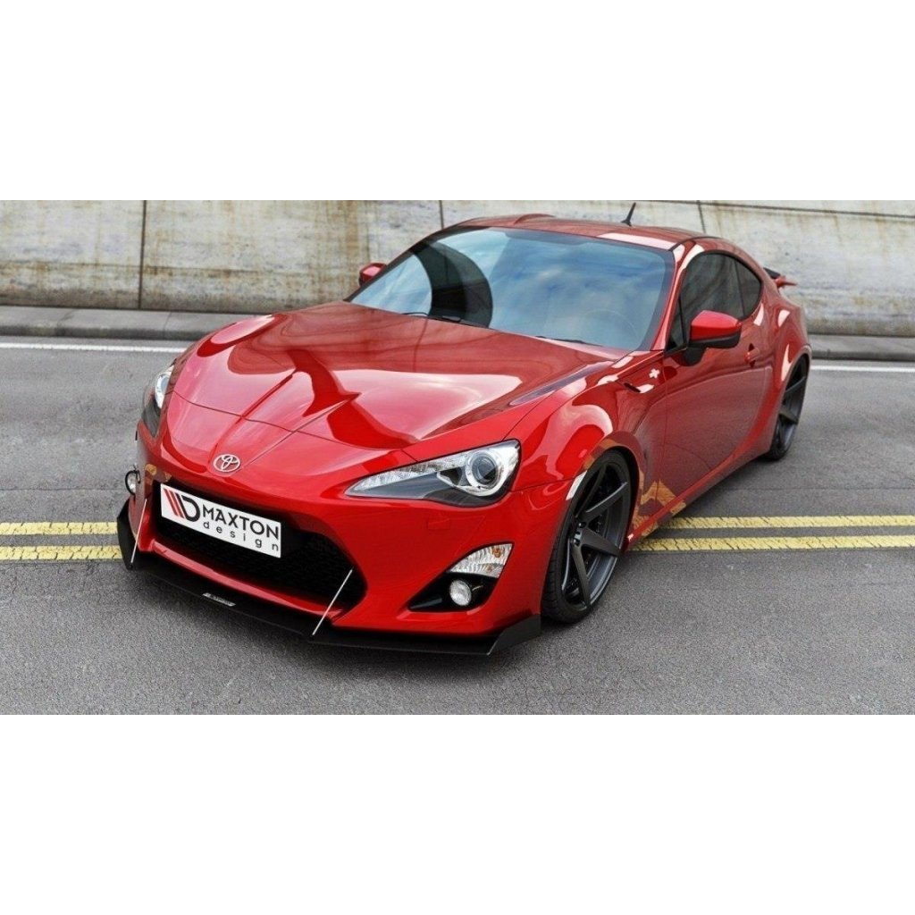 Maxton Design "Racing" spoiler pod přední nárazník pro Toyota GT86, plast ABS bez povrchové úpravy, s bočními křidélky