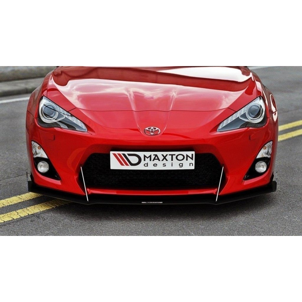 Maxton Design "Racing" spoiler pod přední nárazník pro Toyota GT86, plast ABS bez povrchové úpravy, s bočními křidélky