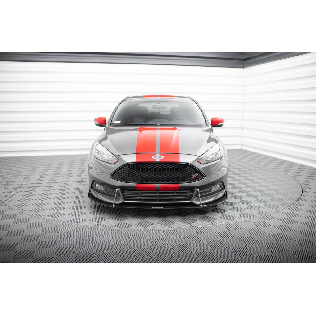 Maxton Design "Racing" spoiler pod přední nárazník ver.2 pro Ford Focus ST Mk3 Facelift, plast ABS bez povrchové úpravy