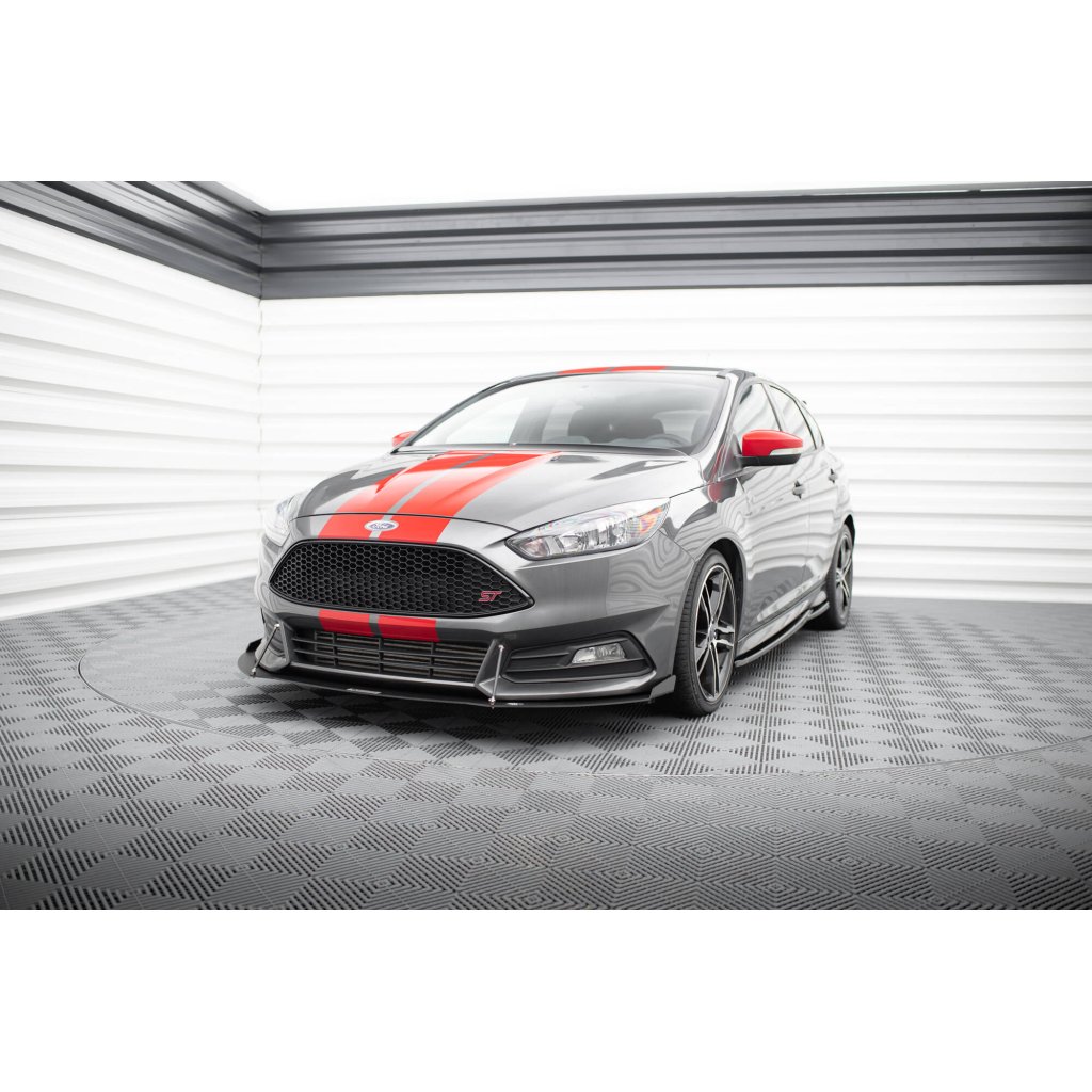 Maxton Design "Racing" spoiler pod přední nárazník ver.2 pro Ford Focus ST Mk3 Facelift, plast ABS bez povrchové úpravy