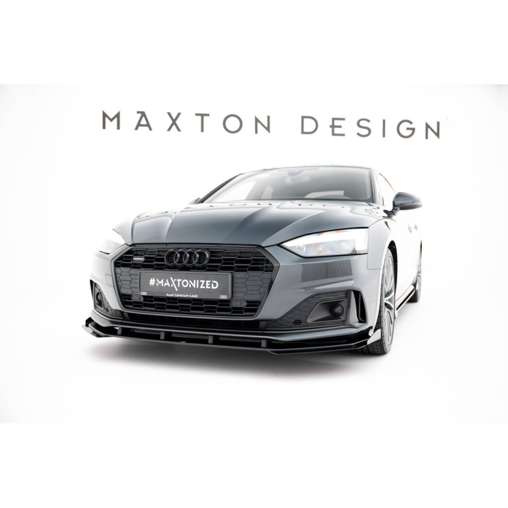 Maxton Design rohové spoilery pod přední nárazník pro Audi A5 F5 Facelift, plast ABS bez povrchové úpravy, Coupe/Sportback