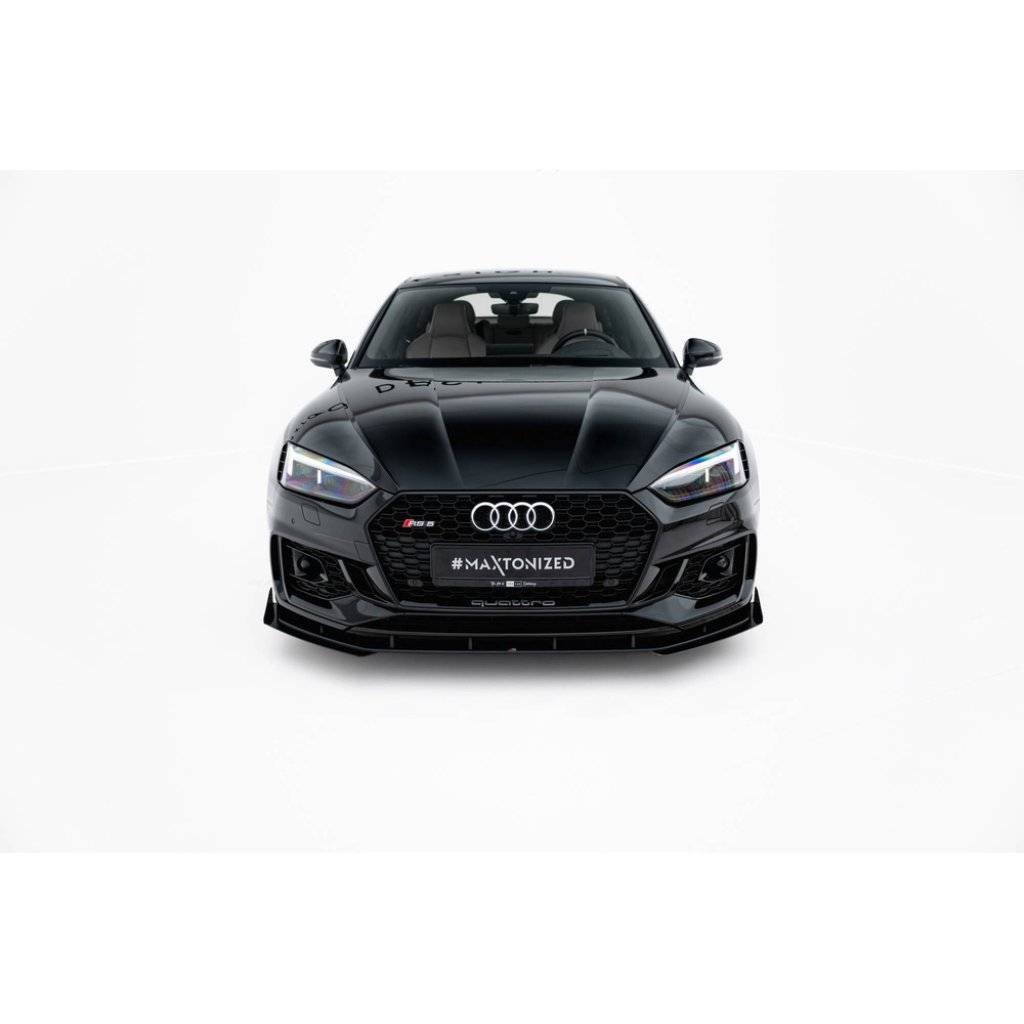 Maxton Design rohové spoilery pod přední nárazník pro Audi RS5 F5, plast ABS bez povrchové úpravy, Coupe / Sportback