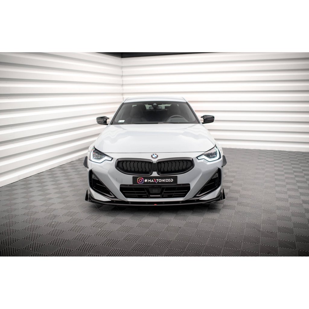 Maxton Design rohové spoilery pod přední nárazník pro BMW řada 2 G42 M240i, G42 M-Pack, černý lesklý plast ABS