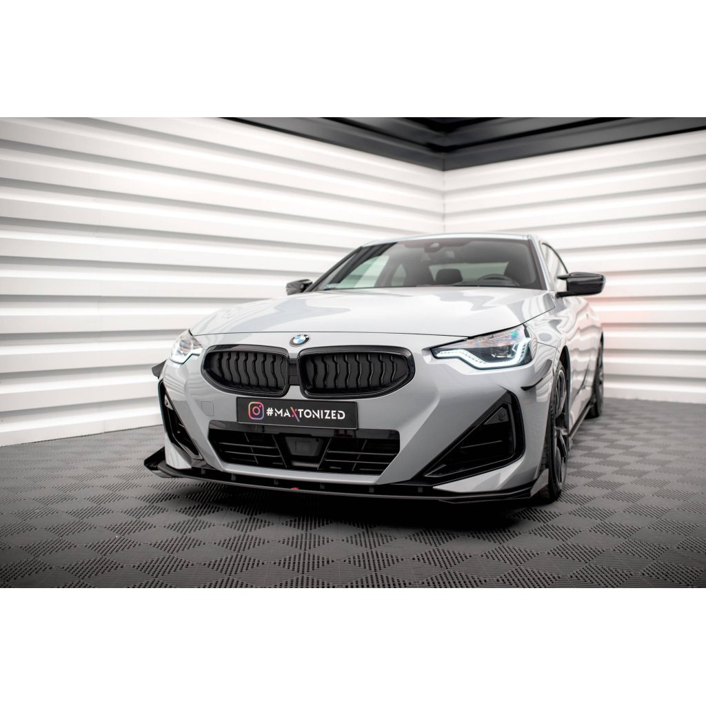 Maxton Design rohové spoilery pod přední nárazník pro BMW řada 2 G42 M240i, G42 M-Pack, černý lesklý plast ABS