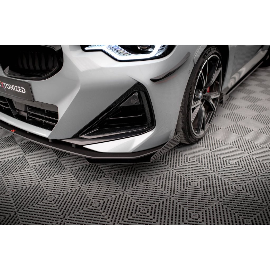 Maxton Design rohové spoilery pod přední nárazník pro BMW řada 2 G42 M240i, G42 M-Pack, černý lesklý plast ABS