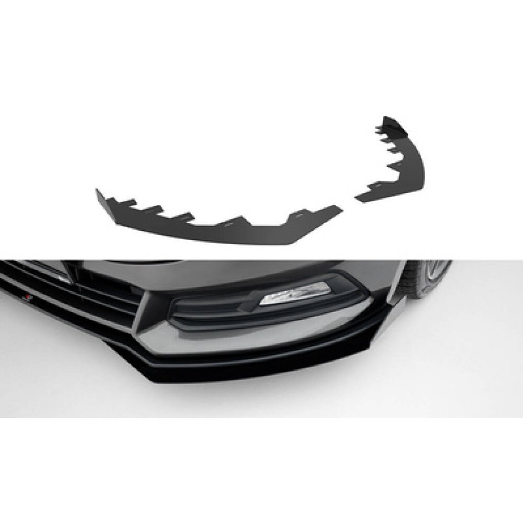 Maxton Design rohové spoilery pod přední nárazník pro Ford Focus ST Mk3 Facelift, plast ABS bez povrchové úpravy