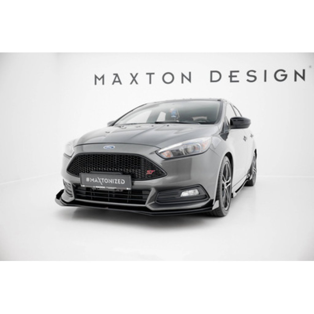 Maxton Design rohové spoilery pod přední nárazník pro Ford Focus ST Mk3 Facelift, plast ABS bez povrchové úpravy