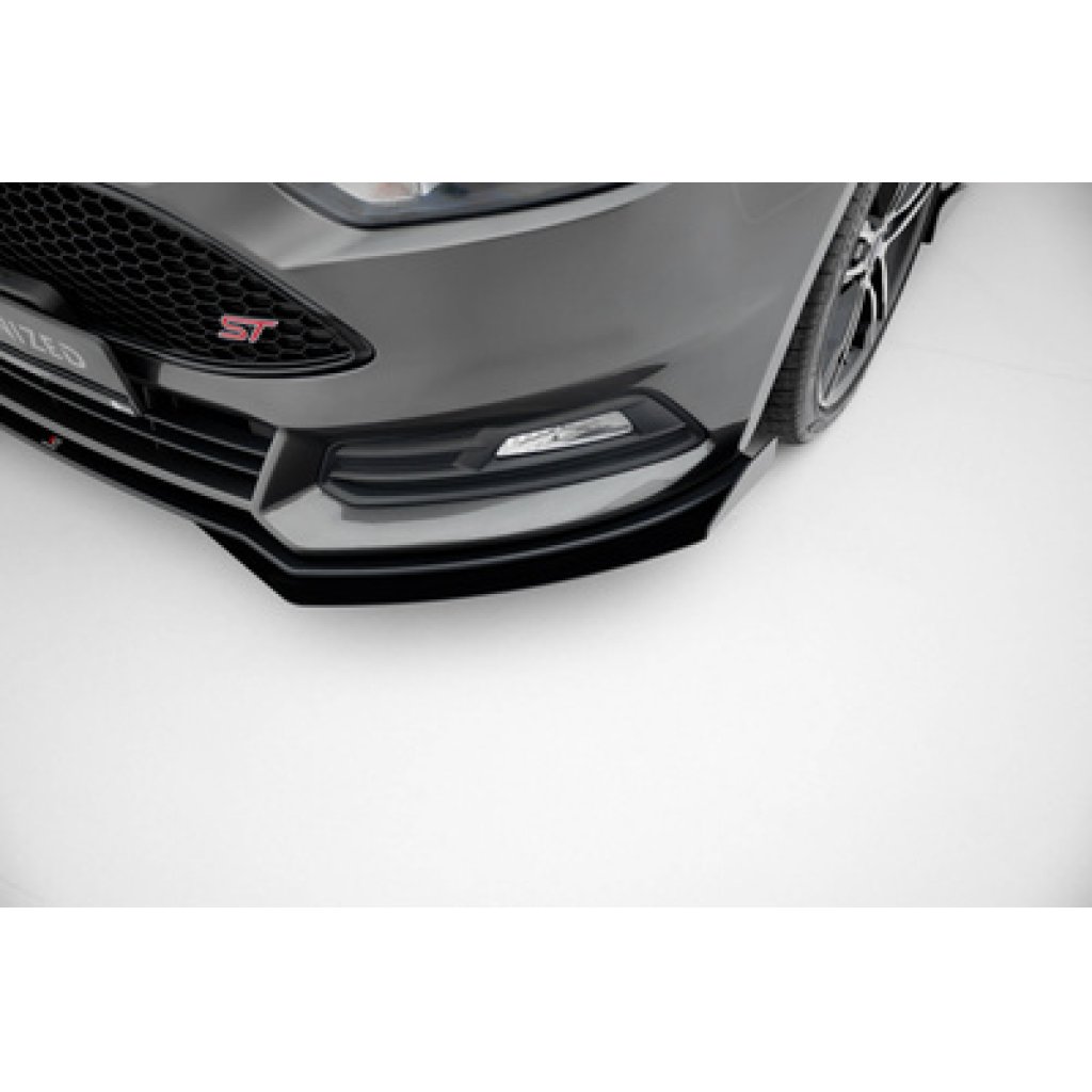 Maxton Design rohové spoilery pod přední nárazník pro Ford Focus ST Mk3 Facelift, plast ABS bez povrchové úpravy