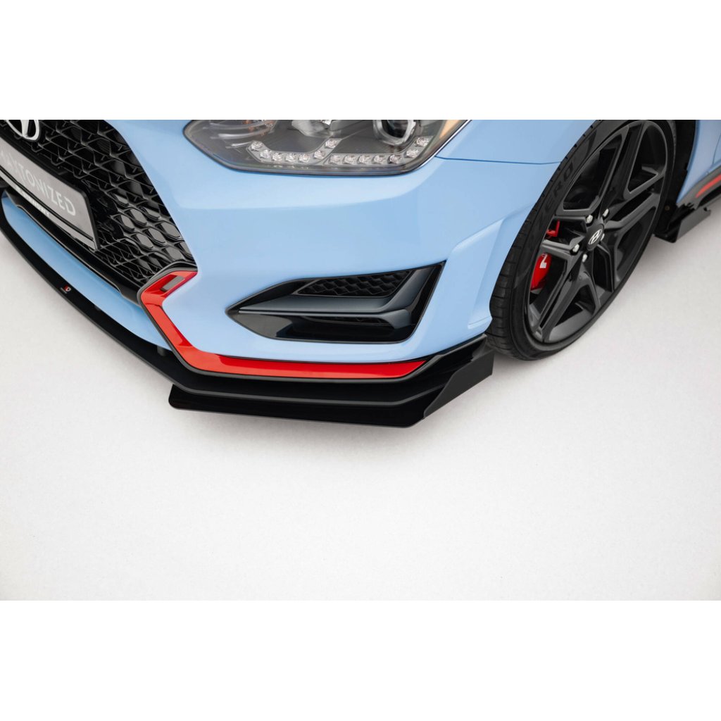 Maxton Design rohové spoilery pod přední nárazník pro Hyundai Veloster N Mk2, plast ABS bez povrchové úpravy