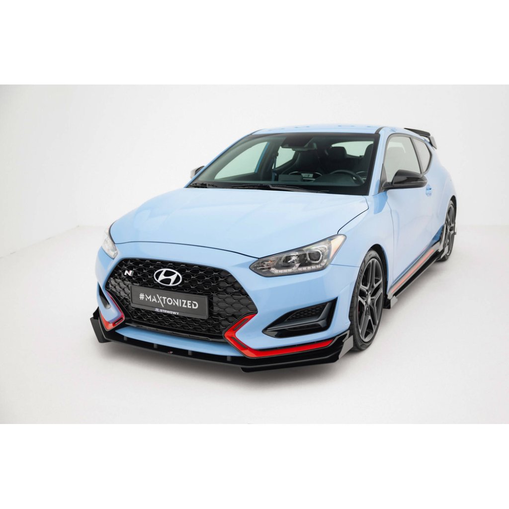 Maxton Design rohové spoilery pod přední nárazník pro Hyundai Veloster N Mk2, plast ABS bez povrchové úpravy