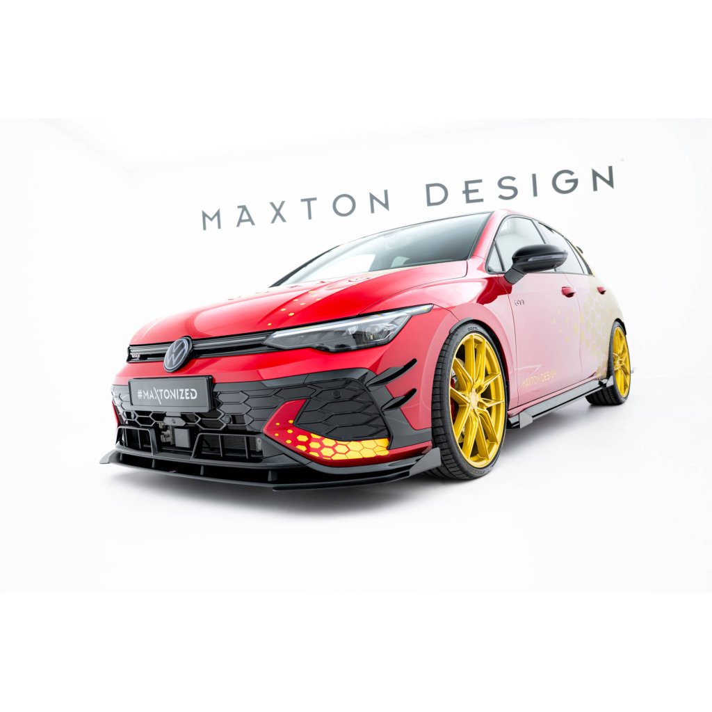 Maxton Design rohové spoilery pod přední nárazník pro Volkswagen Golf GTI Mk8 Facelift, plast ABS bez povrchové úpravy, Clubsport