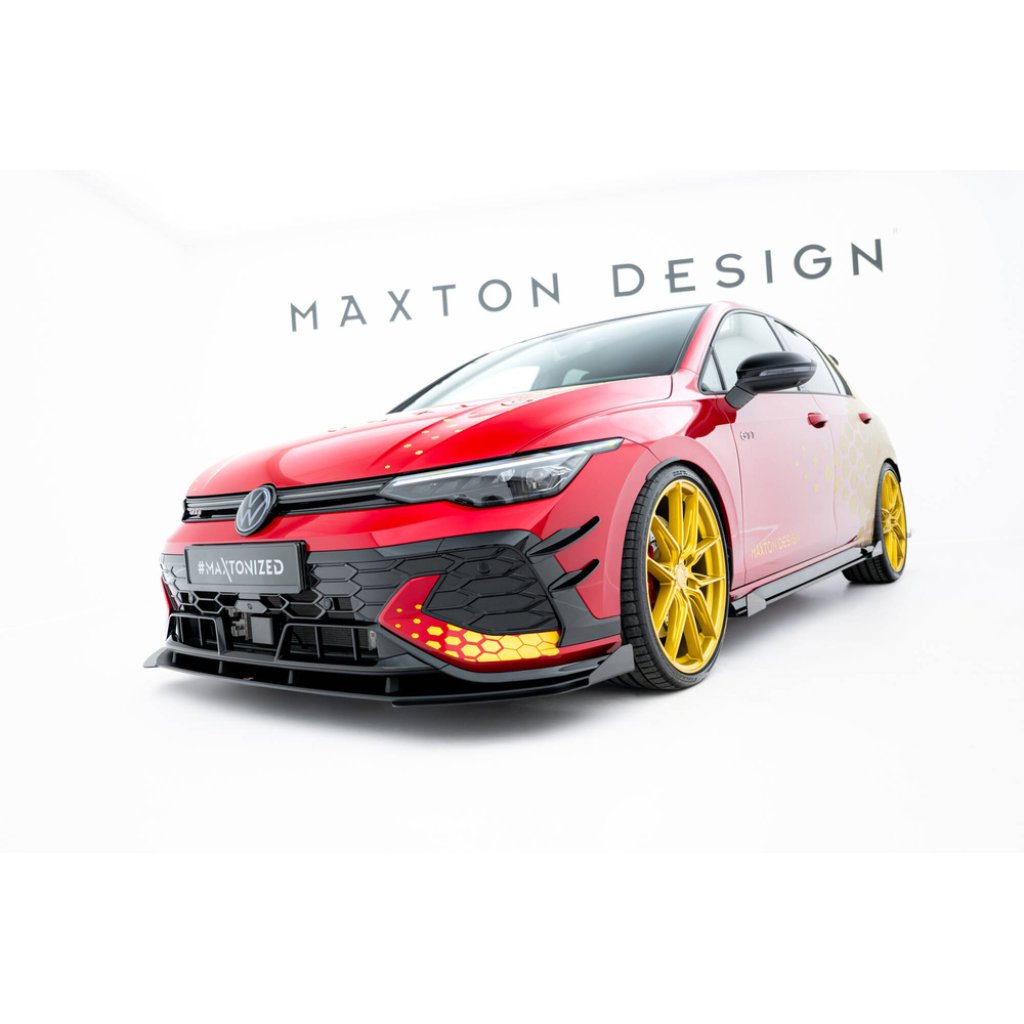 Maxton Design rohové spoilery pod přední nárazník pro Volkswagen Golf GTI Mk8 Facelift, plast ABS bez povrchové úpravy, Clubsport
