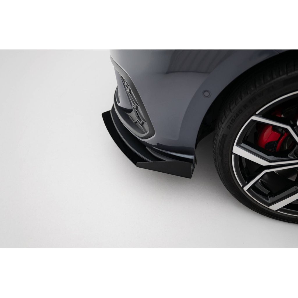 Maxton Design rohové spoilery pod přední nárazník pro Volkswagen Polo GTI Mk6 Facelift, plast ABS bez povrchové úpravy