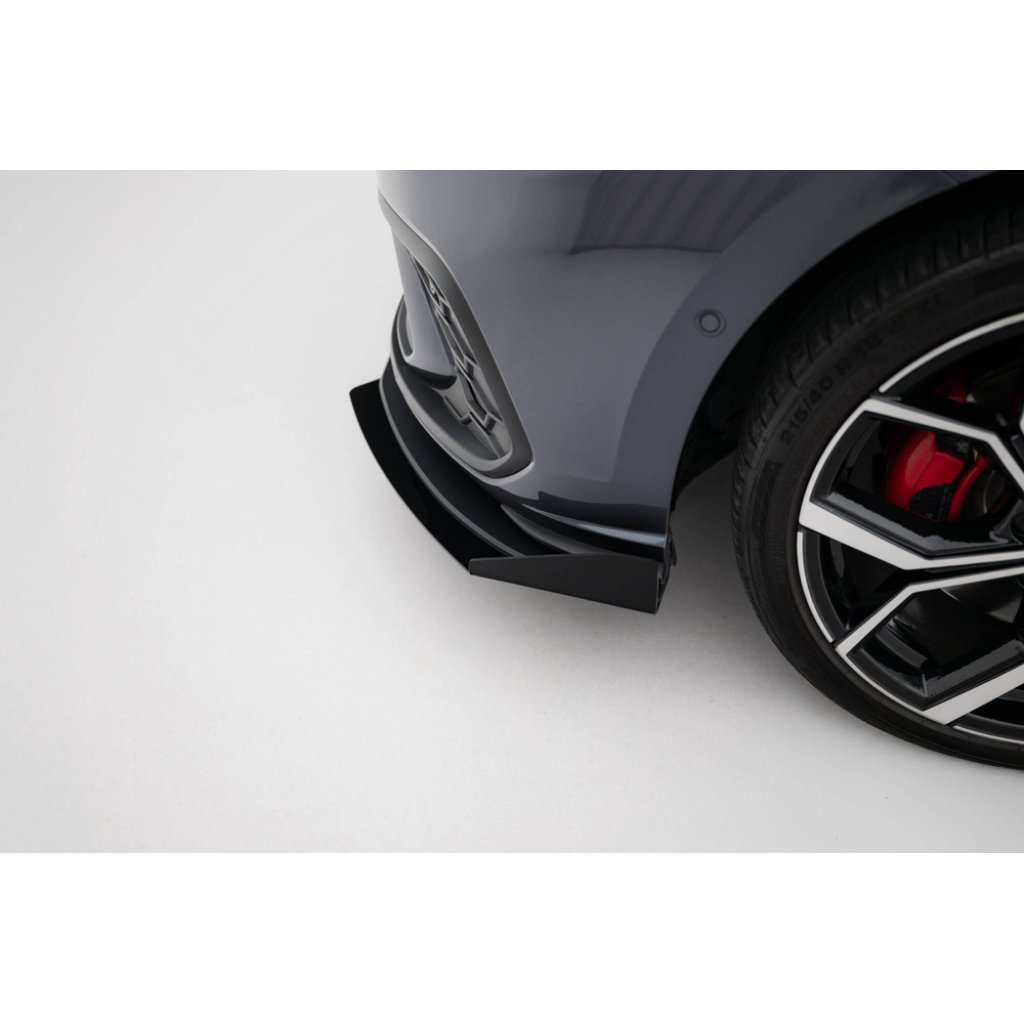 Maxton Design rohové spoilery pod přední nárazník pro Volkswagen Polo GTI Mk6 Facelift, plast ABS bez povrchové úpravy