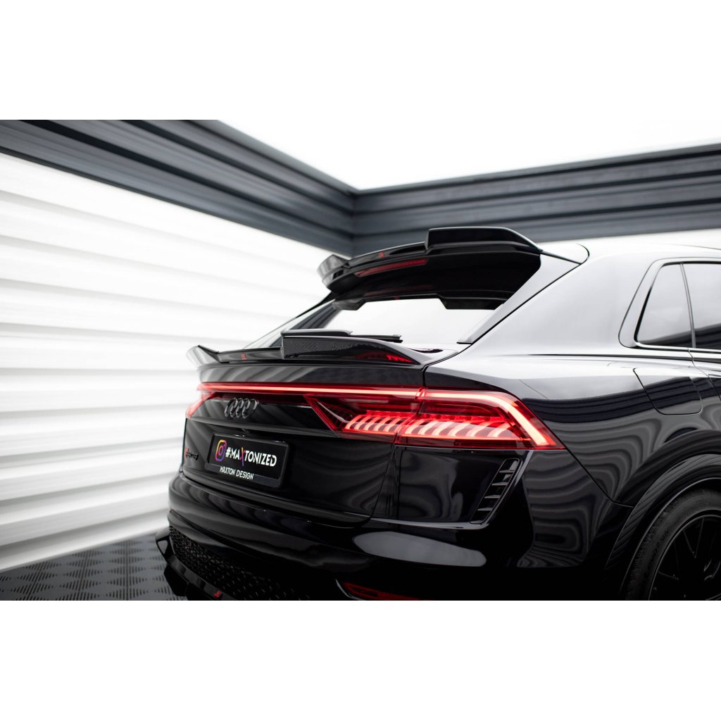 Maxton Design spodní prodloužení spoileru 3d pro Audi Q8 Mk1, černý lesklý plast ABS, S-Line