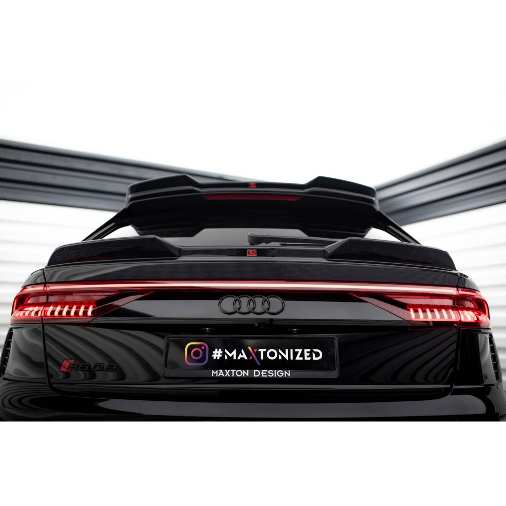 Maxton Design spodní prodloužení spoileru 3d pro Audi Q8 Mk1, černý lesklý plast ABS, S-Line
