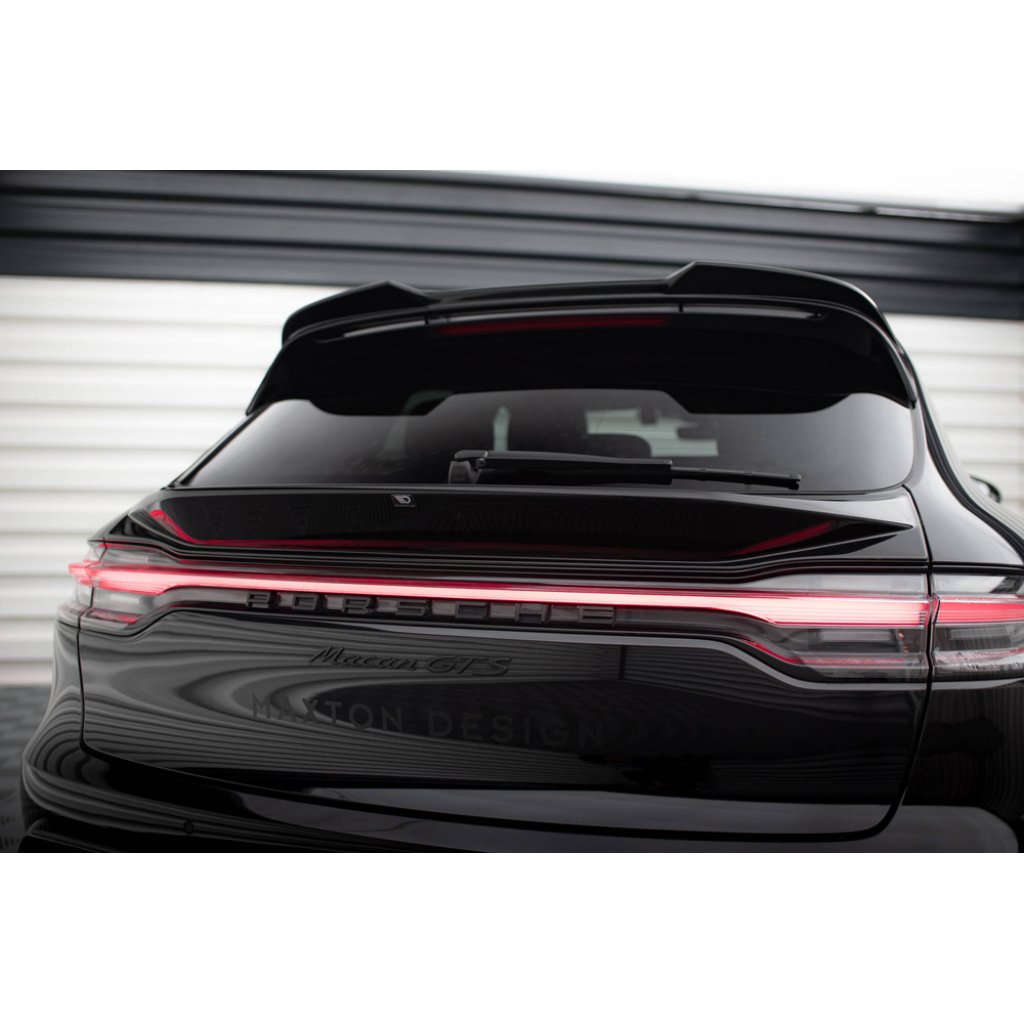 Maxton Design spodní prodloužení spoileru 3d pro Porsche Macan GTS Mk1 Facelift 2, černý lesklý plast ABS