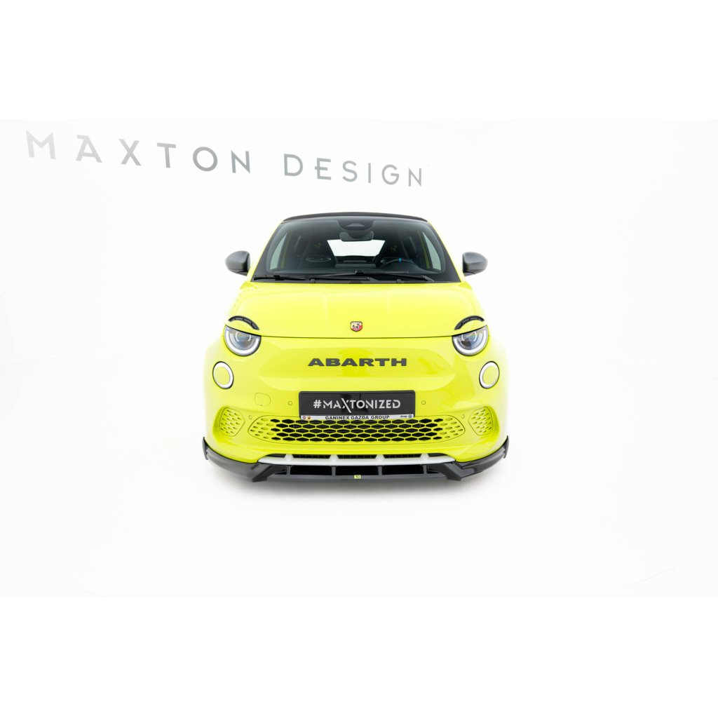 Maxton Design spoiler pod přední nárazník pro Abarth 500E, černý lesklý plast ABS