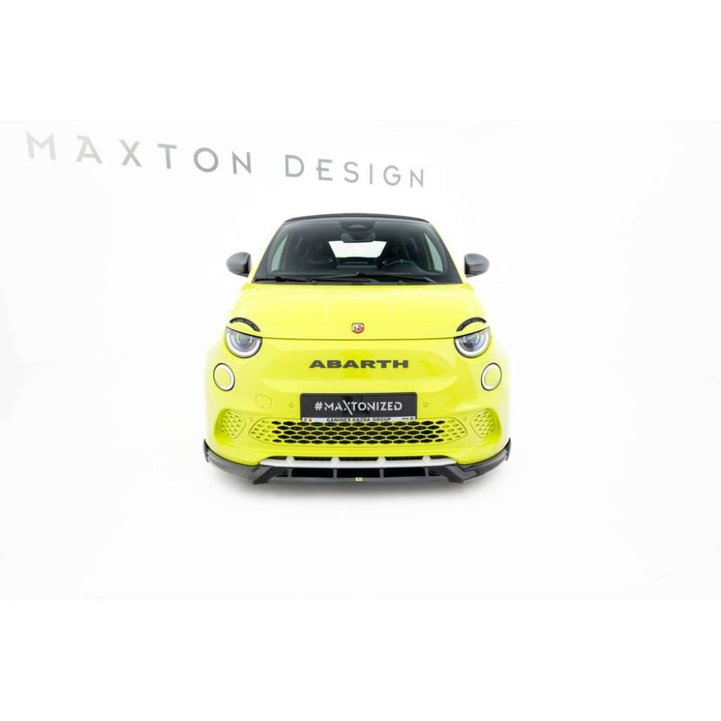 Maxton Design spoiler pod přední nárazník pro Abarth 500E, černý lesklý plast ABS