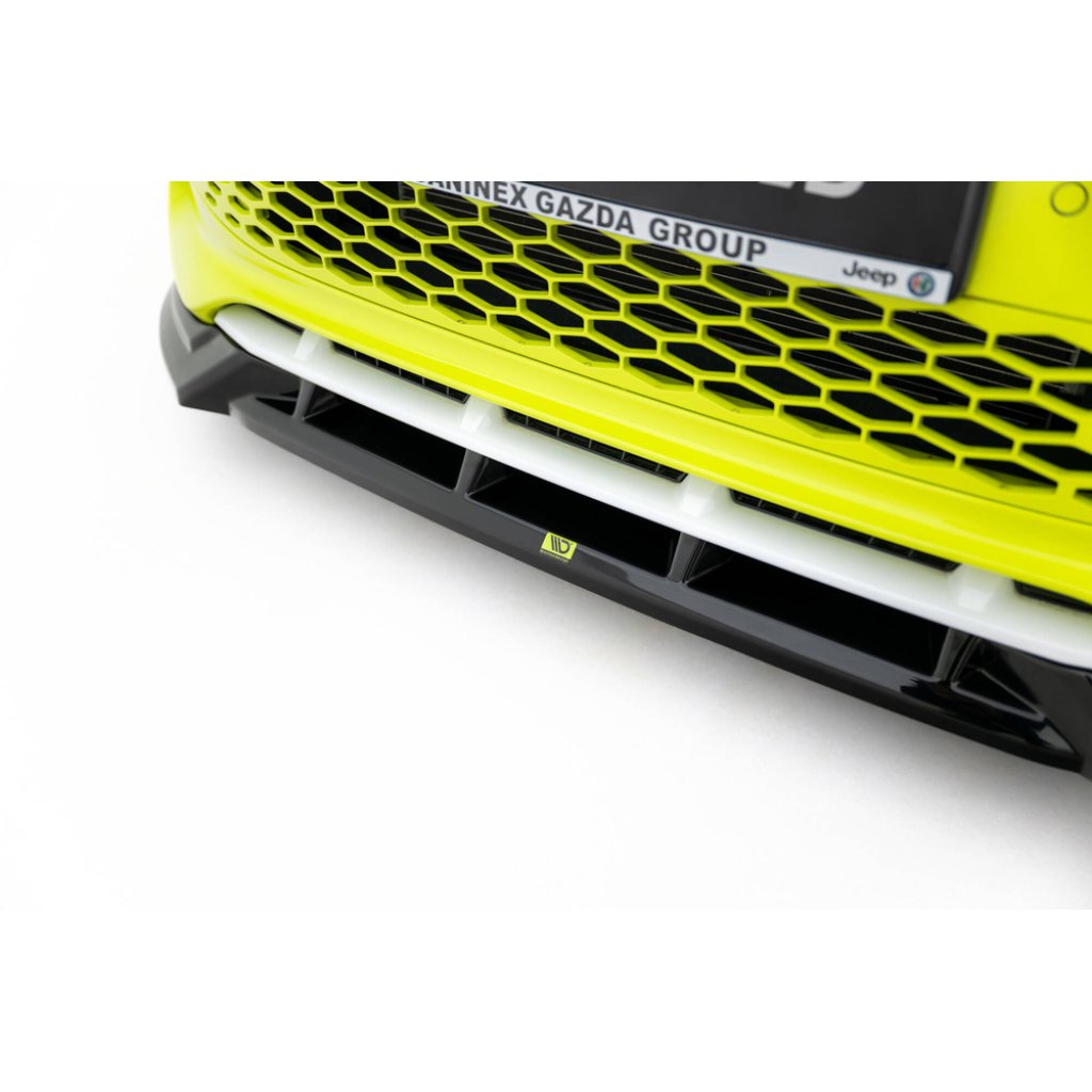 Maxton Design spoiler pod přední nárazník pro Abarth 500E, černý lesklý plast ABS