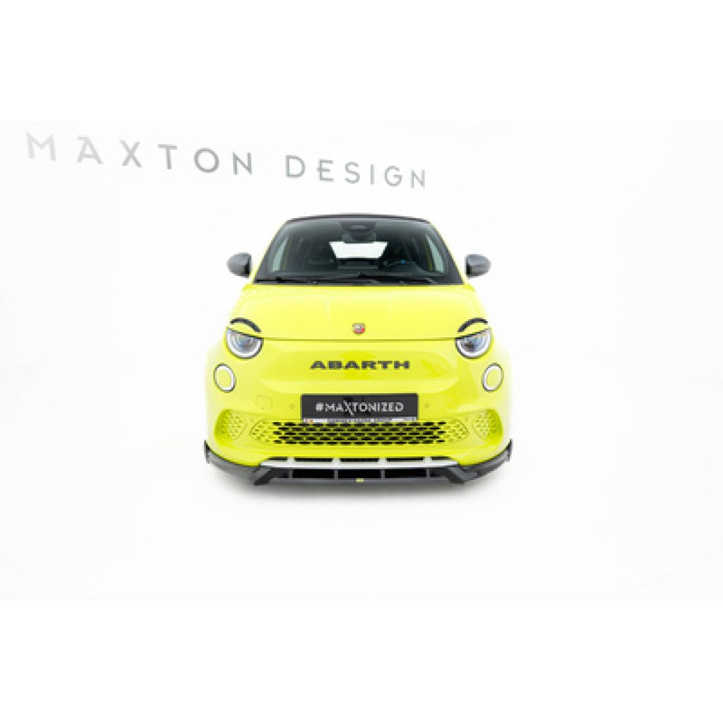 Maxton Design spoiler pod přední nárazník pro Abarth 500E, černý lesklý plast ABS
