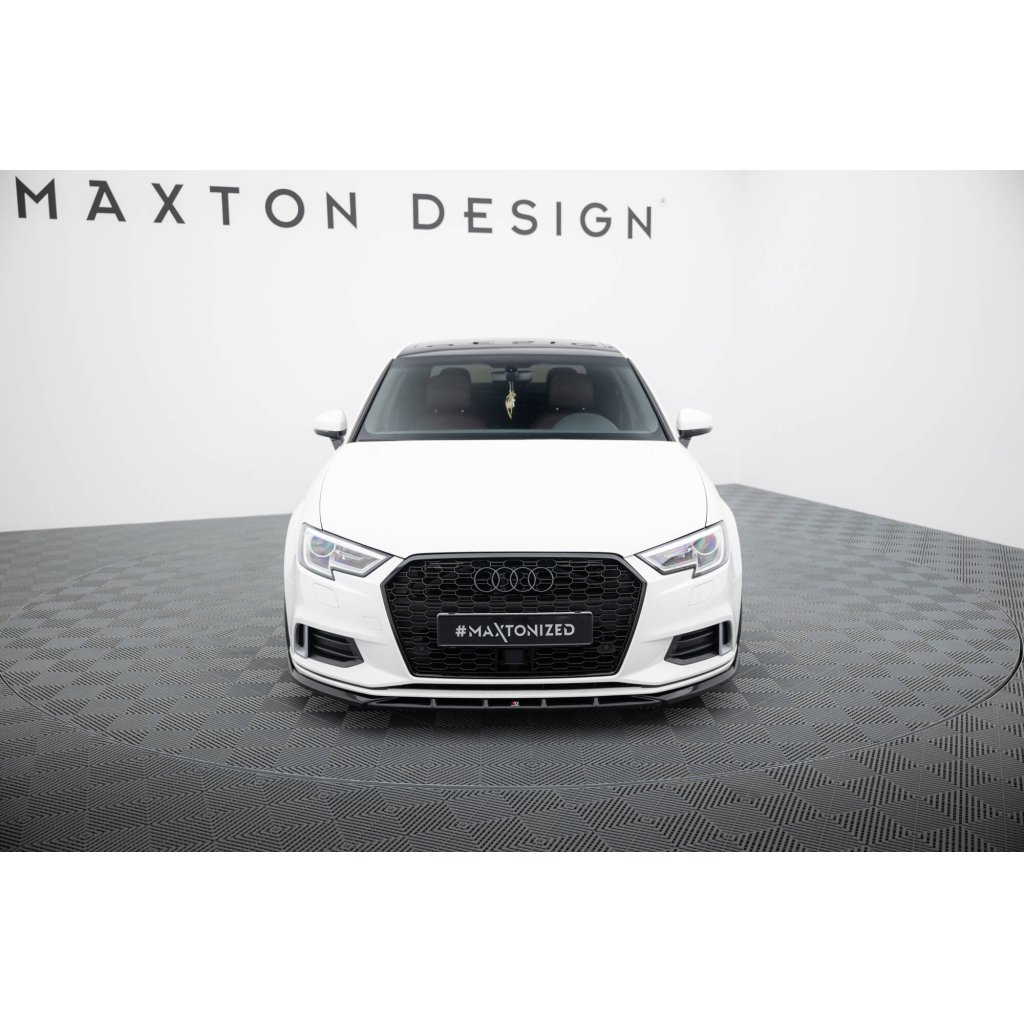Maxton Design spoiler pod přední nárazník pro Audi A3 8V FL, černý lesklý plast ABS, Sedan