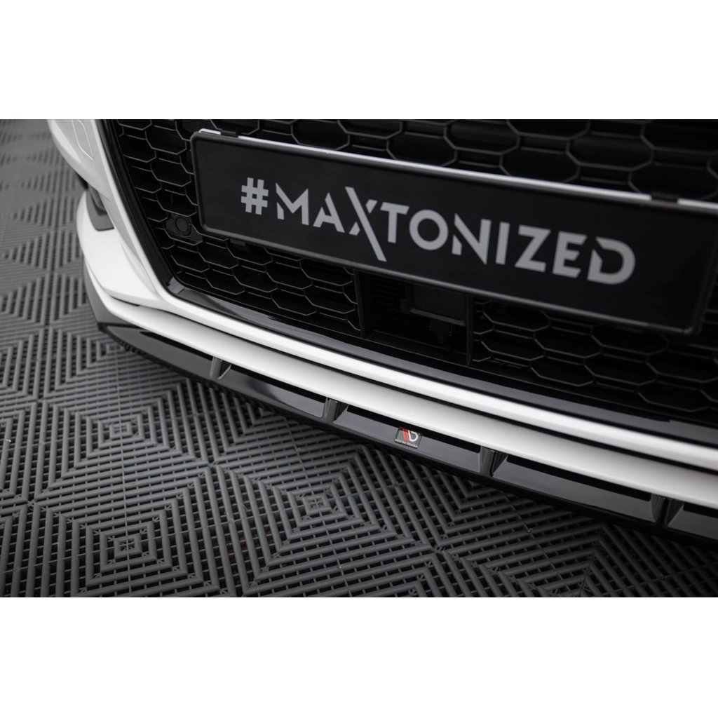 Maxton Design spoiler pod přední nárazník pro Audi A3 8V FL, černý lesklý plast ABS, Sedan