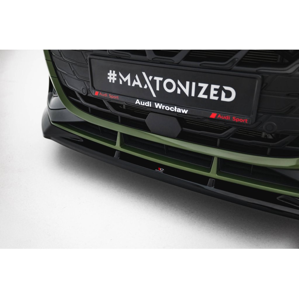 Maxton Design spoiler pod přední nárazník pro Audi A3 8Y Facelift, černý lesklý plast ABS, S-Line / S-Line Sedan