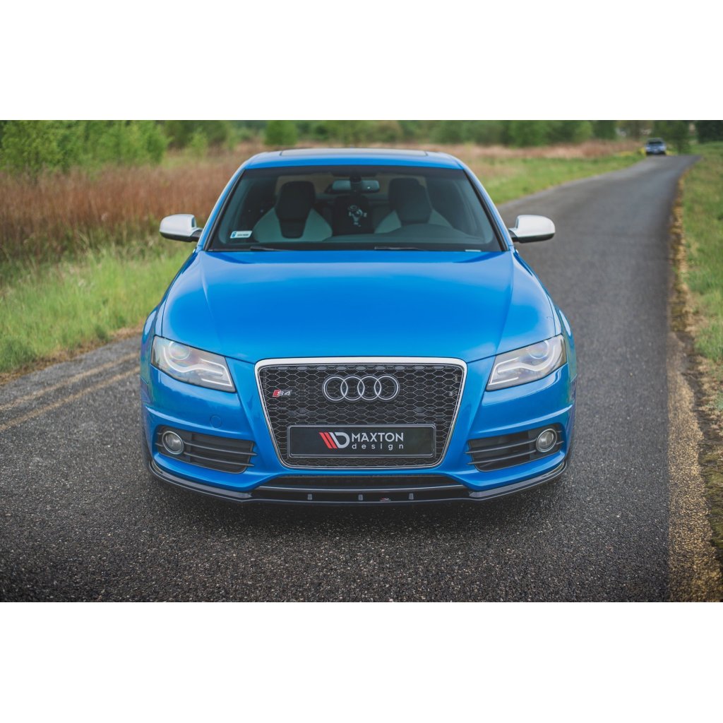 Maxton Design spoiler pod přední nárazník pro Audi A4 B8, černý lesklý plast ABS, S-Line