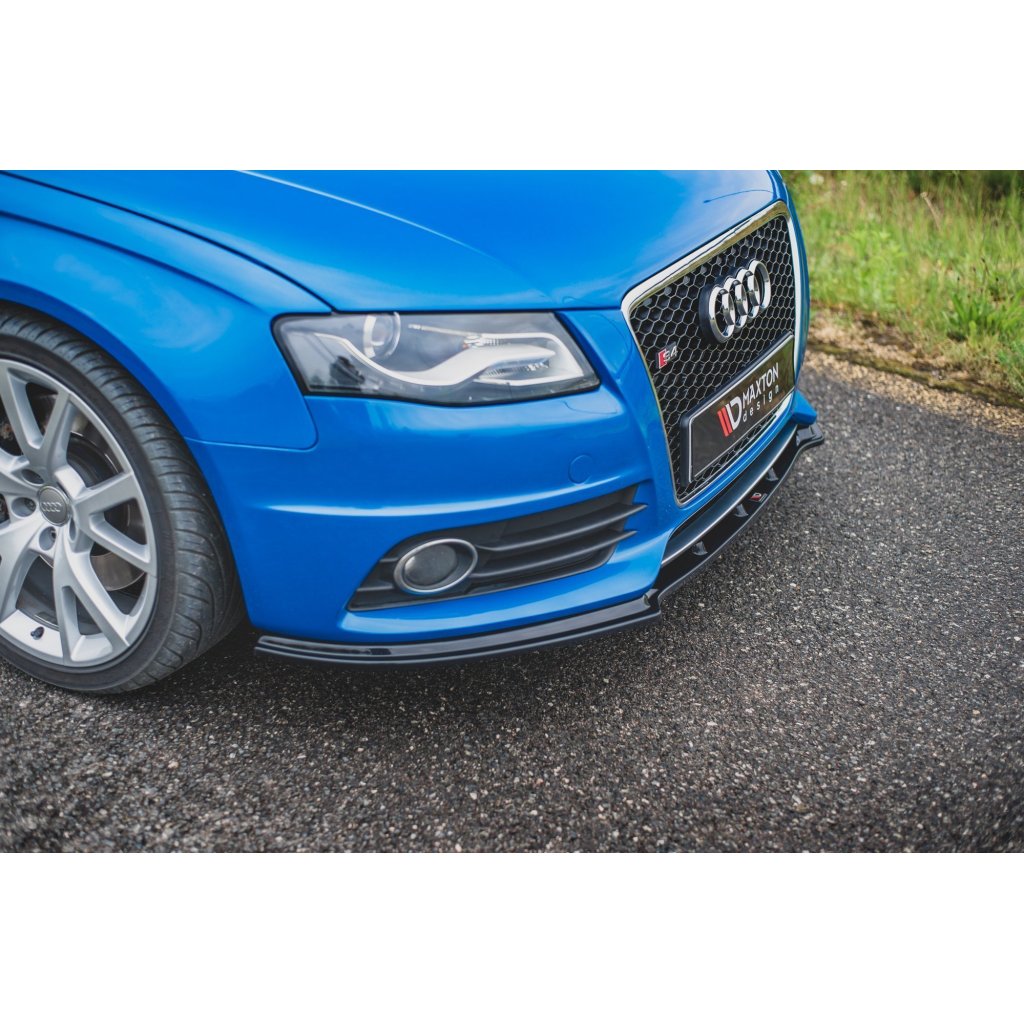 Maxton Design spoiler pod přední nárazník pro Audi A4 B8, černý lesklý plast ABS, S-Line