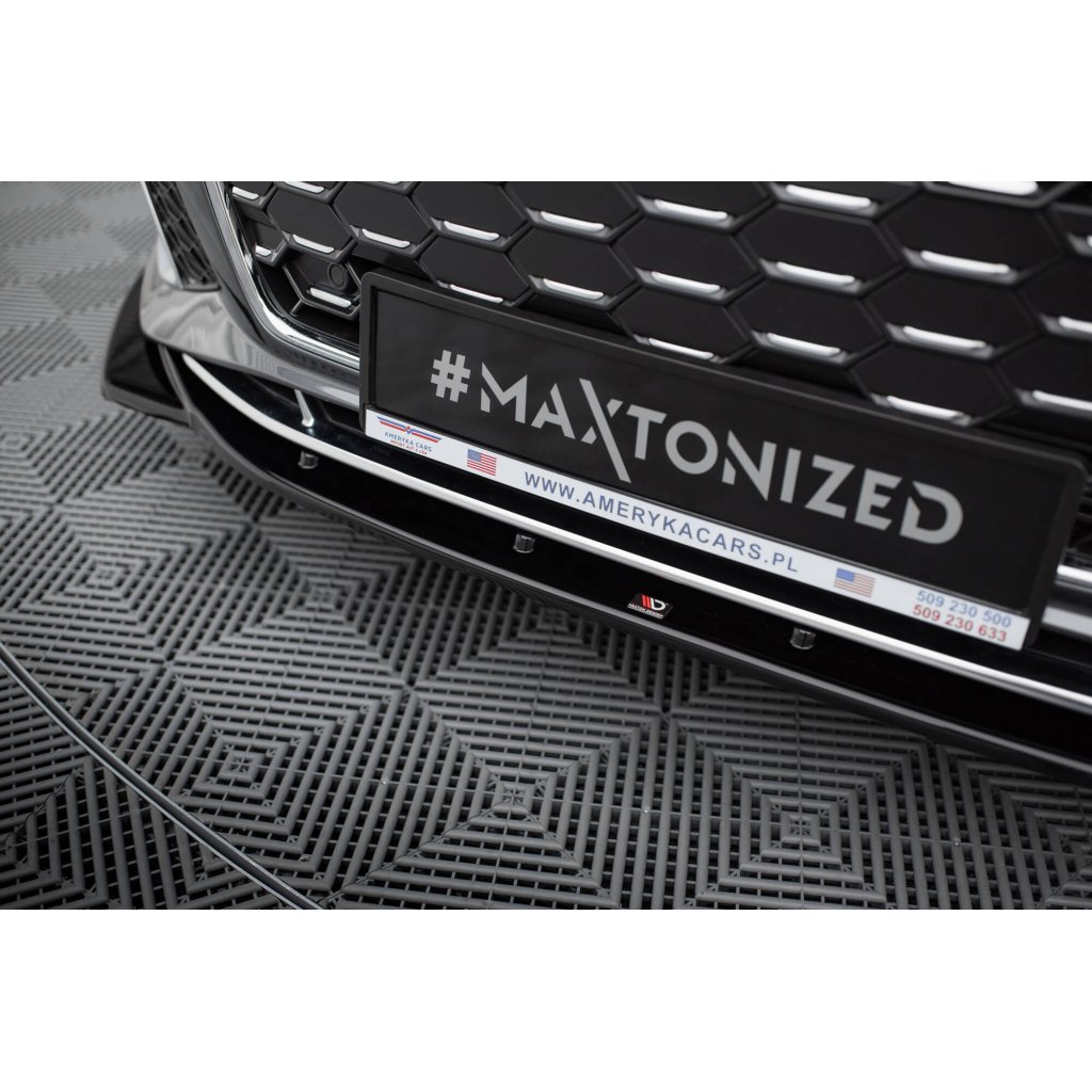 Maxton Design spoiler pod přední nárazník pro Audi A5 F5 FL, černý lesklý plast ABS, S-Line