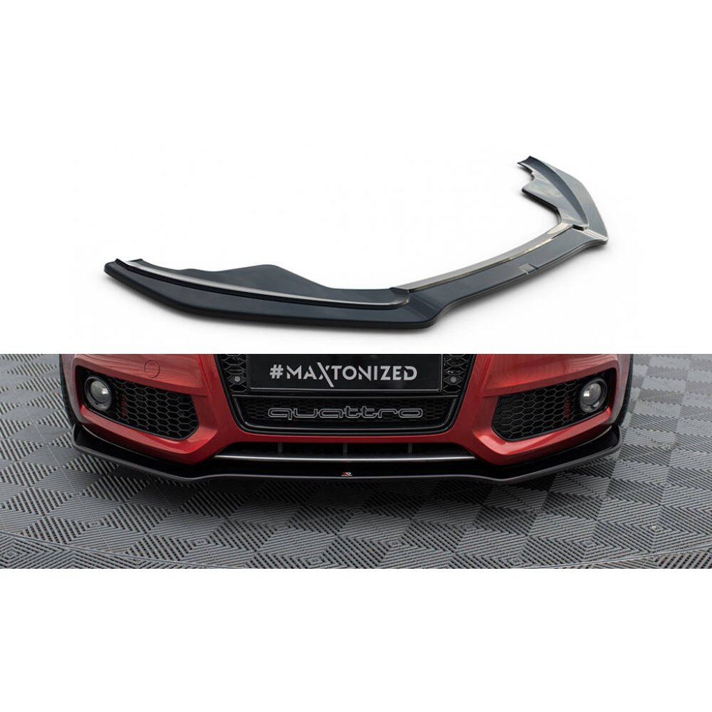 Maxton Design spoiler pod přední nárazník pro Audi A5, S5 8T, černý lesklý plast ABS