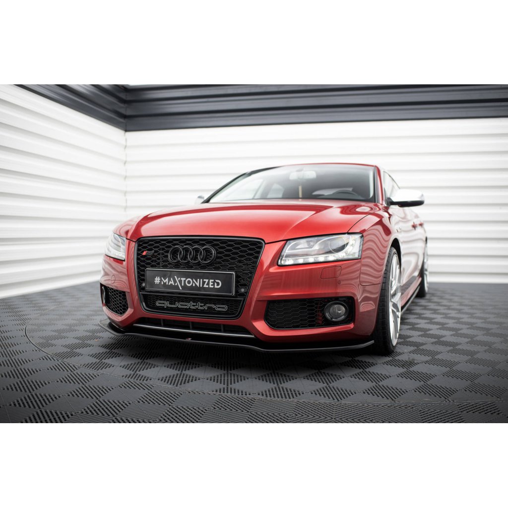 Maxton Design spoiler pod přední nárazník pro Audi A5, S5 8T, černý lesklý plast ABS
