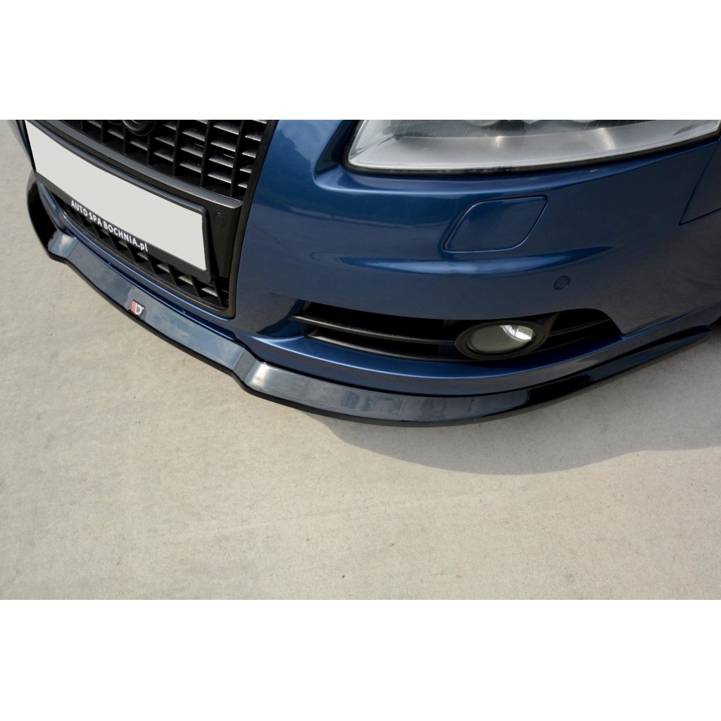 Maxton Design spoiler pod přední nárazník pro Audi A6 C6, černý lesklý plast ABS