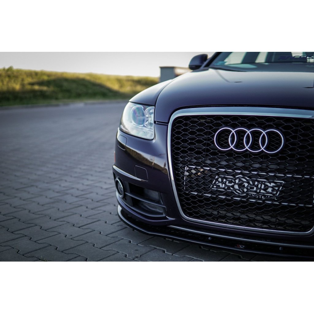 Maxton Design spoiler pod přední nárazník pro Audi A6 C6 FL, černý lesklý plast ABS