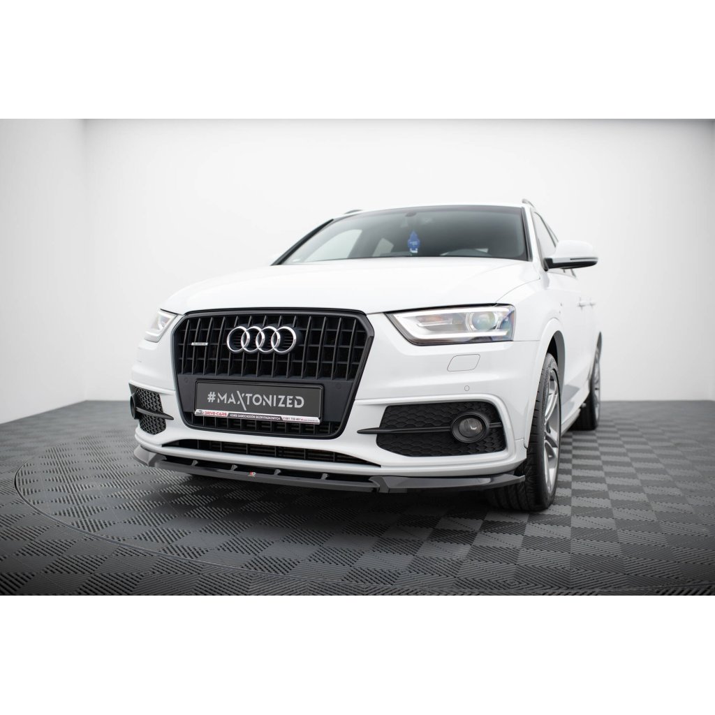 Maxton Design spoiler pod přední nárazník pro Audi Q3 8U, černý lesklý plast ABS, S-Line