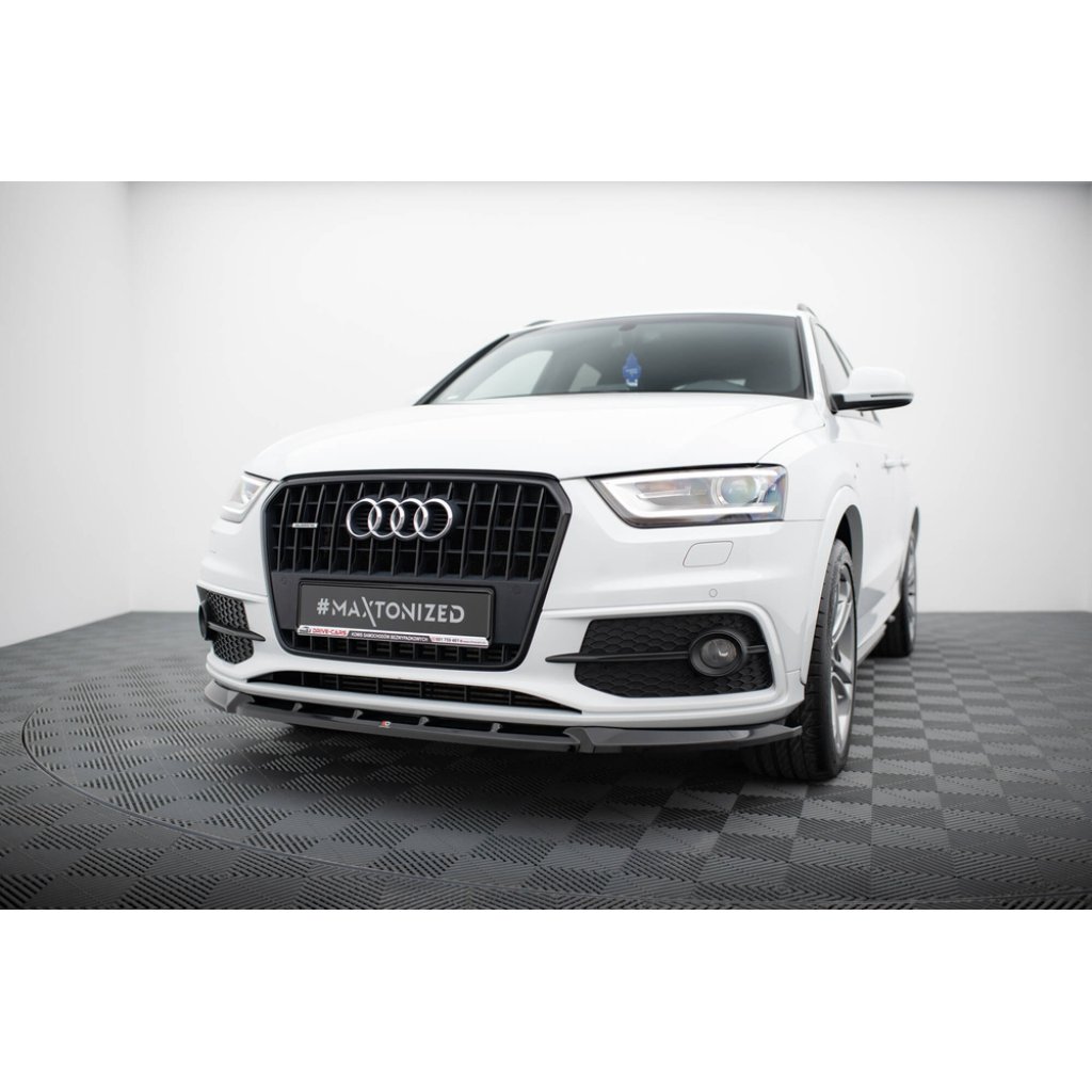 Maxton Design spoiler pod přední nárazník pro Audi Q3 8U, černý lesklý plast ABS, S-Line