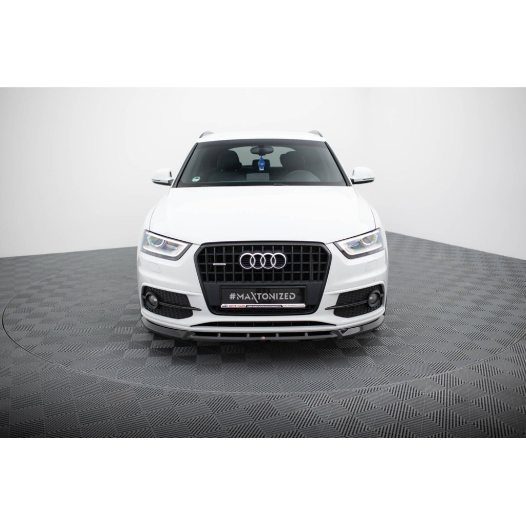 Maxton Design spoiler pod přední nárazník pro Audi Q3 8U, černý lesklý plast ABS, S-Line