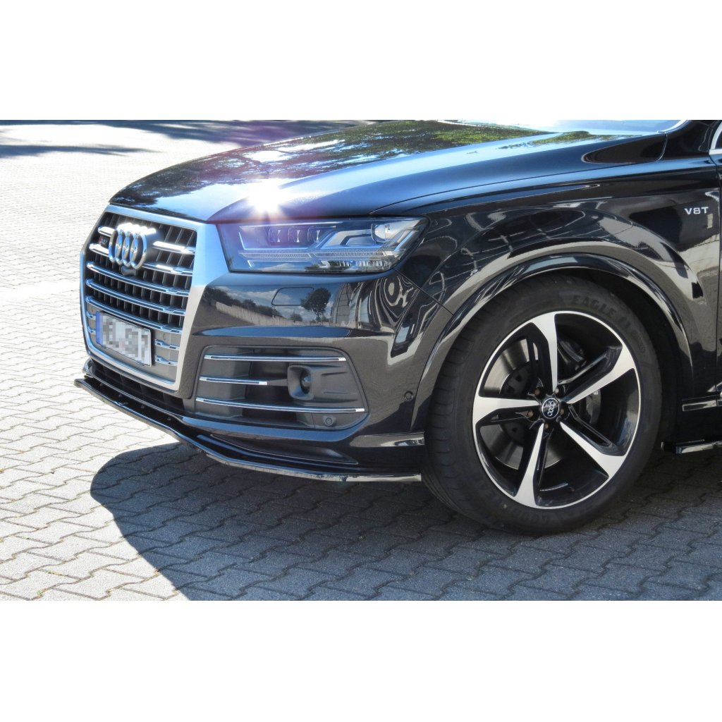 Maxton Design spoiler pod přední nárazník pro Audi Q7 Mk2 S-Line, černý lesklý plast ABS