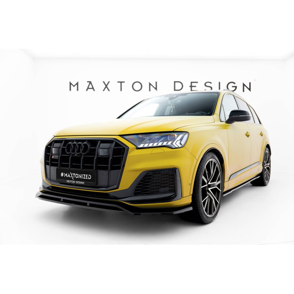 Maxton Design spoiler pod přední nárazník pro Audi Q7 Mk2 S-Line Facelift, černý lesklý plast ABS