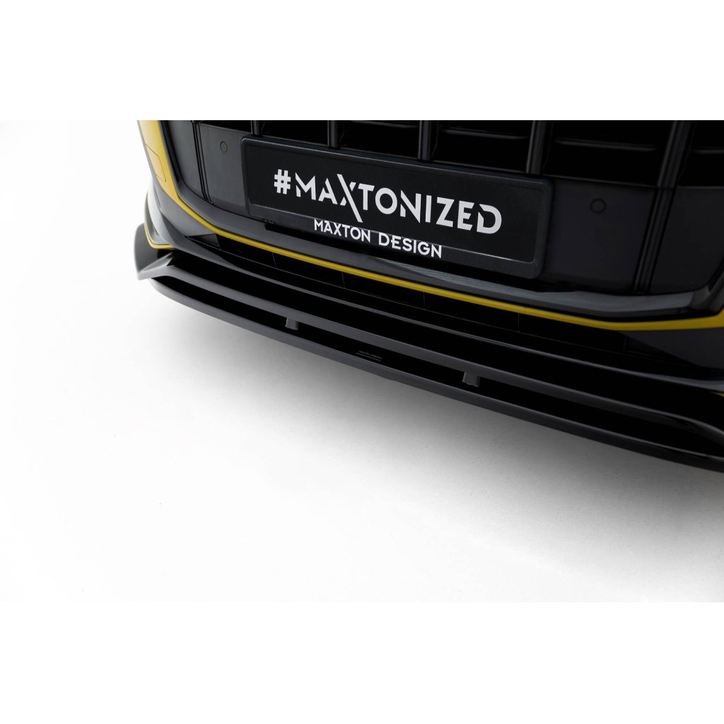Maxton Design spoiler pod přední nárazník pro Audi Q7 Mk2 S-Line Facelift, černý lesklý plast ABS