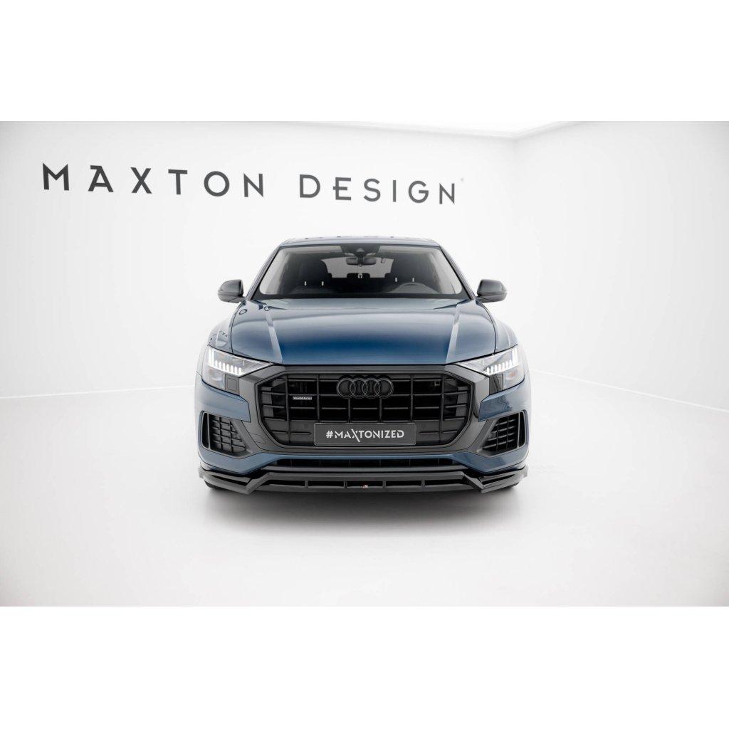 Maxton Design spoiler pod přední nárazník pro Audi Q8 Mk 1, černý lesklý plast ABS