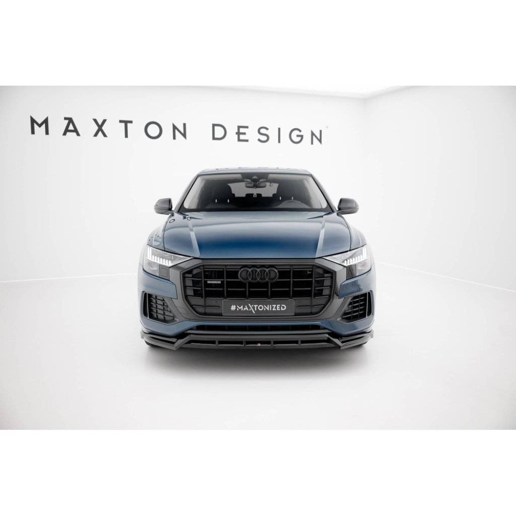 Maxton Design spoiler pod přední nárazník pro Audi Q8 Mk 1, černý lesklý plast ABS
