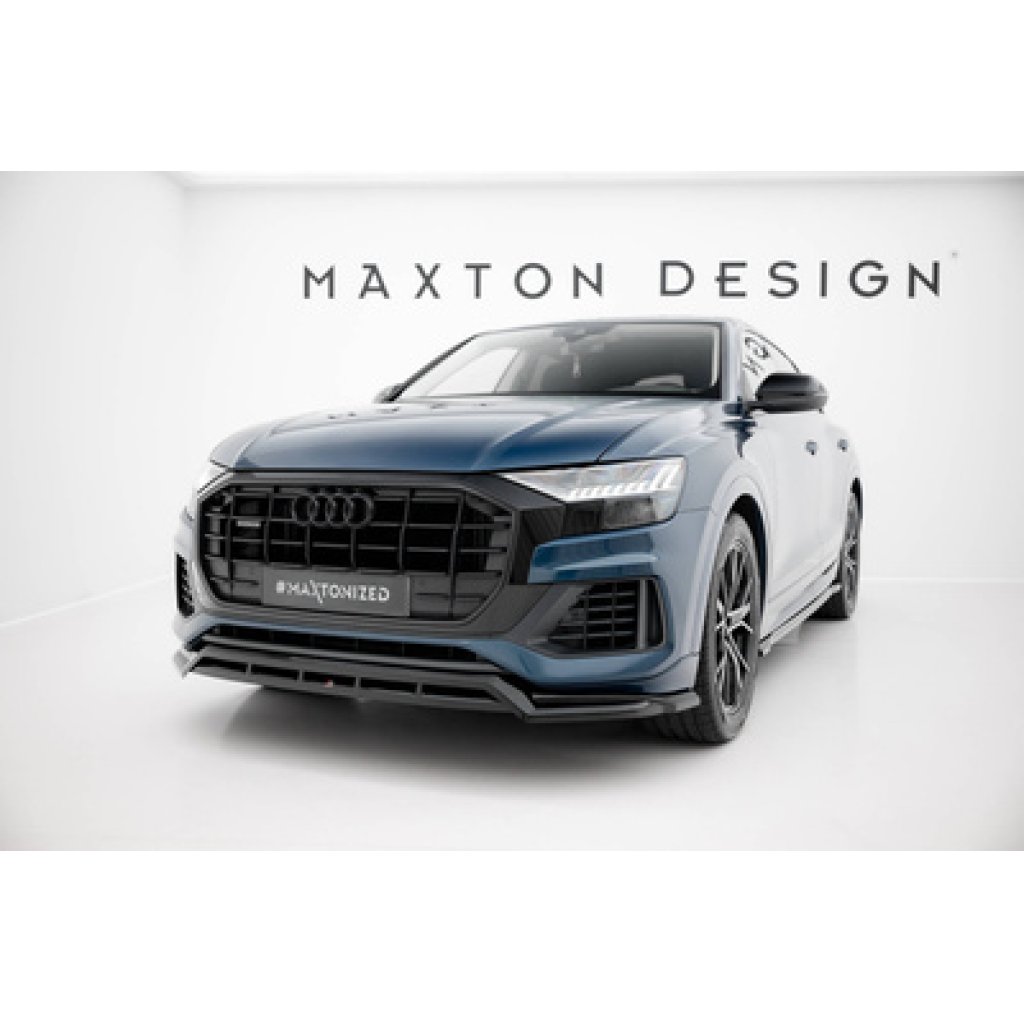 Maxton Design spoiler pod přední nárazník pro Audi Q8 Mk 1, černý lesklý plast ABS