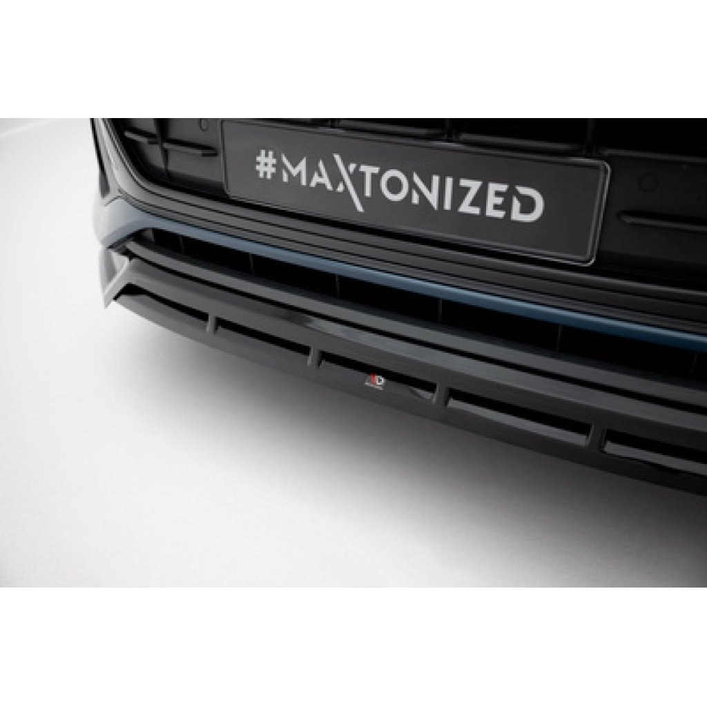 Maxton Design spoiler pod přední nárazník pro Audi Q8 Mk 1, černý lesklý plast ABS