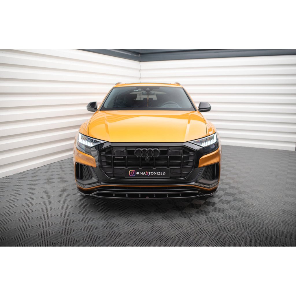 Maxton Design spoiler pod přední nárazník pro Audi Q8 Mk 1, černý lesklý plast ABS, S-Line