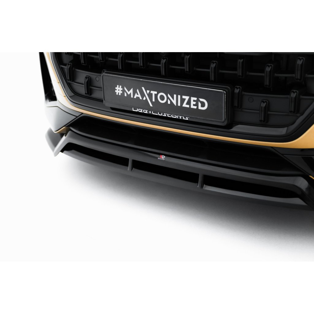 Maxton Design spoiler pod přední nárazník pro Audi Q8 Mk 1 FL, černý lesklý plast ABS