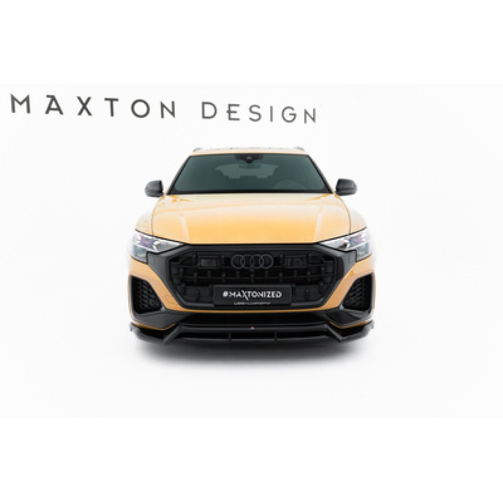 Maxton Design spoiler pod přední nárazník pro Audi Q8 Mk 1 FL, černý lesklý plast ABS