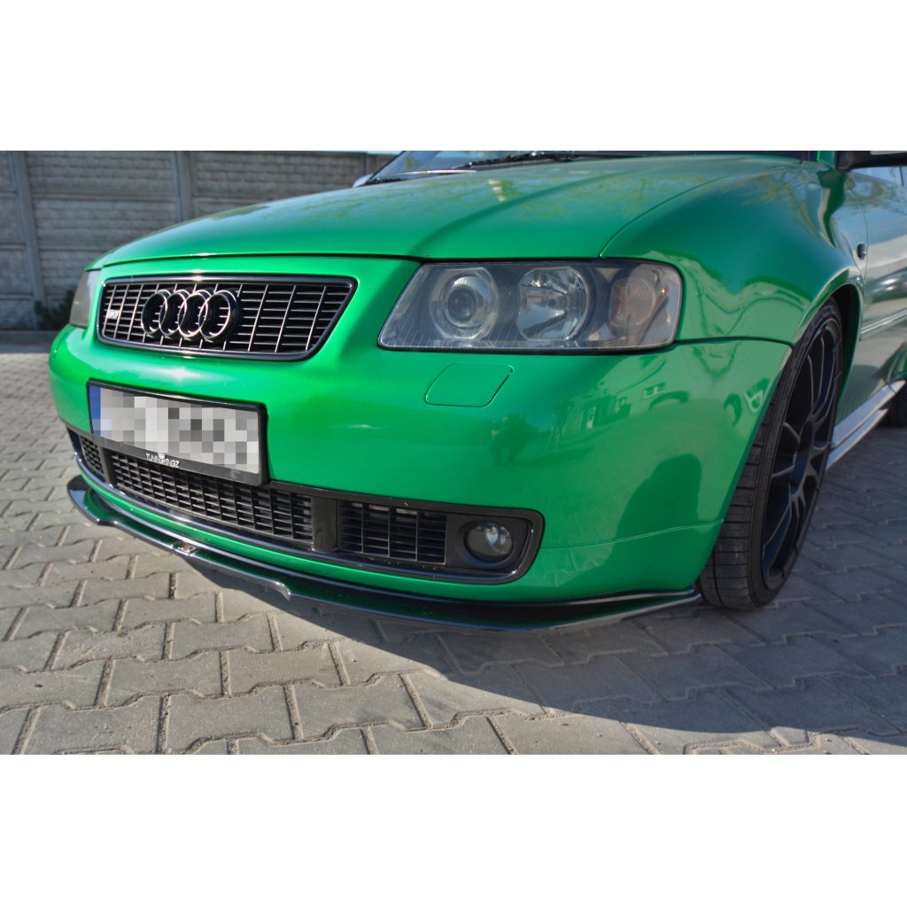 Maxton Design spoiler pod přední nárazník pro Audi S3 8L, černý lesklý plast ABS